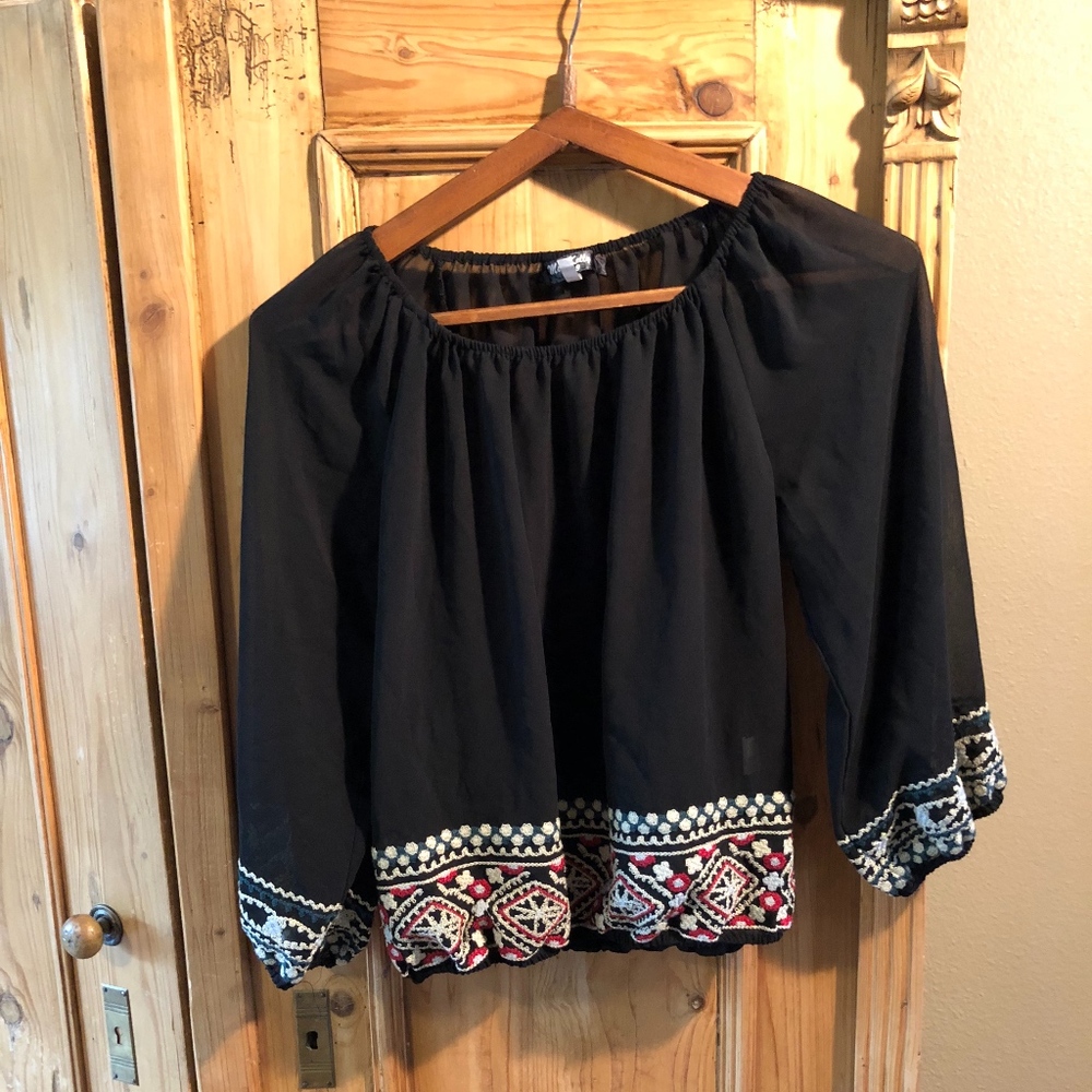 Embroidered peasant blouse